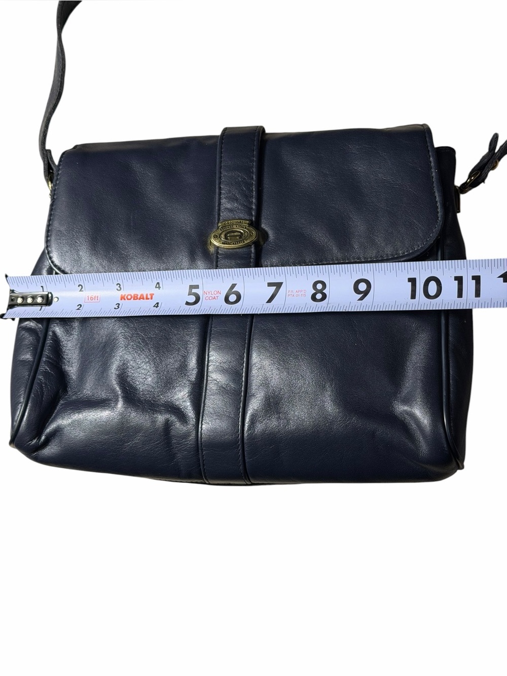 Etienne Aigner Vintage 80s Y2K Bag genuine Leather Navy Shoulder Handbag EUC - Picture 10 of 15